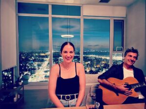 Melanie Scrofano Instagram - 😇 The moment I realized that one day menopause will come and I will be able to wear white pants anytime of the month, fearlessly. 😇 

📸 @ambrosia_ivory 
🎸 @paolobarzman