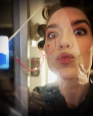 Melanie Scrofano Instagram - I just got beat at my own game. 

#boobs
#pimpmycovidshield
#whatsbetterthandynamite