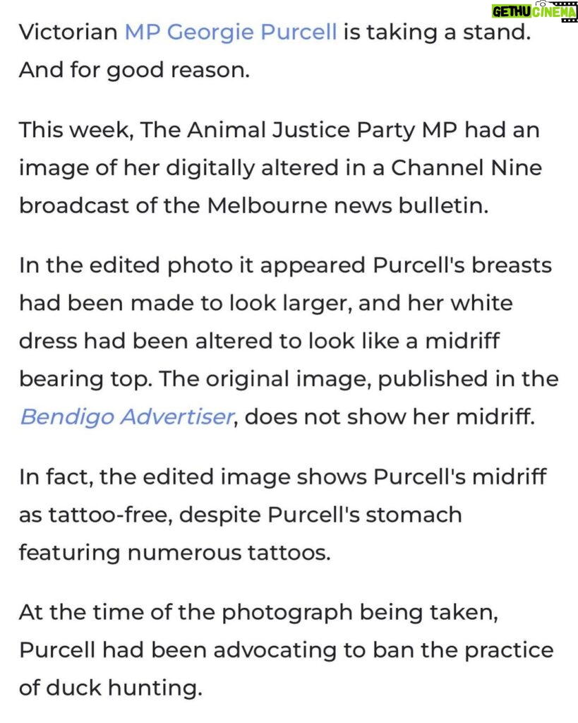 Mia Freedman Instagram - “Let’s be clear. This is not something that happens to my male colleagues,” notes MP Georgie Purcell. Tap the link in bio to read.