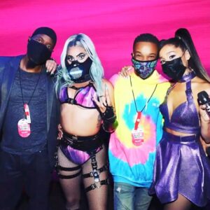 Michael Bearden Instagram - So proud of my squad! @ladygaga, @richysquirrel, @arianagrande, @michaelbearden! We put in the work! ⠀
⠀
And, even if only for a brief moment, we were able to provide just a little bit of an escape from ALL the madness of 2020! We made it rain! ☔️ In a good way. . ☺️ M~ #vmas2020 #mtv