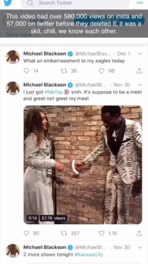 Michael Blackson Instagram - TBT when I got sexually harassed by a fan. It was supposed to be a meet and greet NOT greet my meat smh