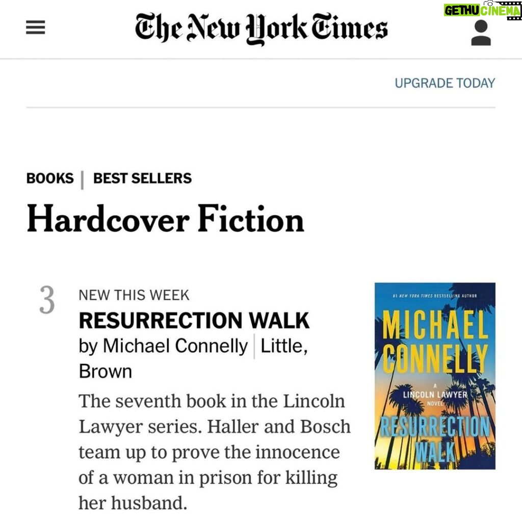Michael Connelly Instagram - Thank you, readers, for all your comments, social media posts, photos, and emails about Resurrection Walk. It is truly appreciated. Your enthusiasm and passion for these characters is always so exciting to see. Thank you for reading the book and spreading the word - Resurrection Walk is a bestseller in the USA, Canada, the UK, and Australia because of your support!