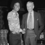 Michael Jackson Instagram - Michael meeting actor and legendary dancer Fred Astaire on the set of the late-night TV show “The Tonight Show” in 1975. Astaire, years later, told Michael of his Motown 25 anniversary appearance where he debuted his “Moonwalk” dance: “You’re a hell of a mover. Man, you really put them on their asses last night”. Michael says it was the greatest compliment he ever received.