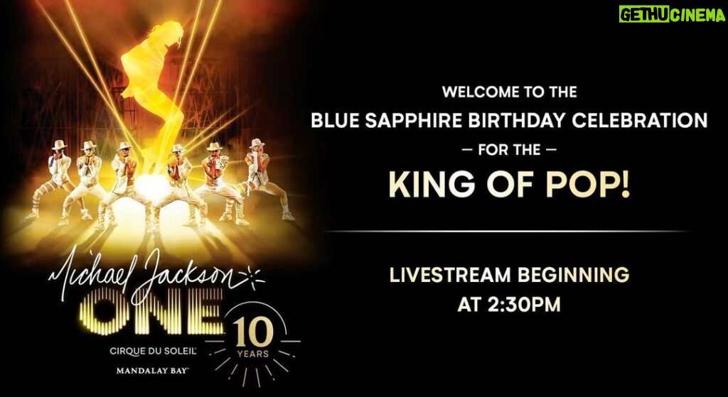 Michael Jackson Instagram - Tune in now for the livestream of the Michael Jackson ONE #MJBlueSapphire Celebration of The King of Pop's Birthday. Link in story.