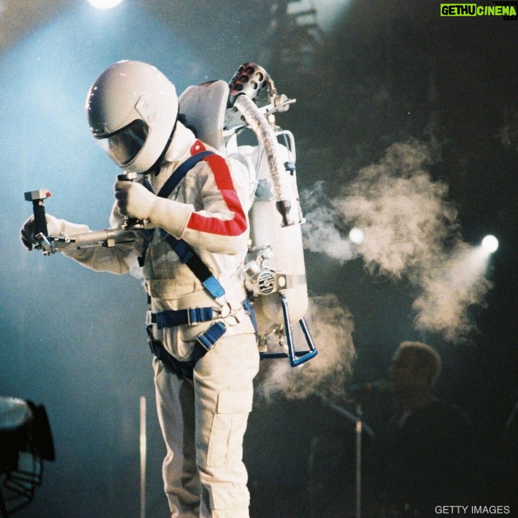 Michael Jackson Instagram - On this date in 1992, Michael performed his fifth of five Dangerous Tour shows at the UK’s Wembley Stadium. Michael’s departure from the stage at the end of the show is assisted by a jet pack.