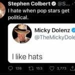 Micky Dolenz Instagram - This popped up in my Twitter feed yesterday;) I do like hats👍 #mickydolenz #stephencolbert #twitterposts