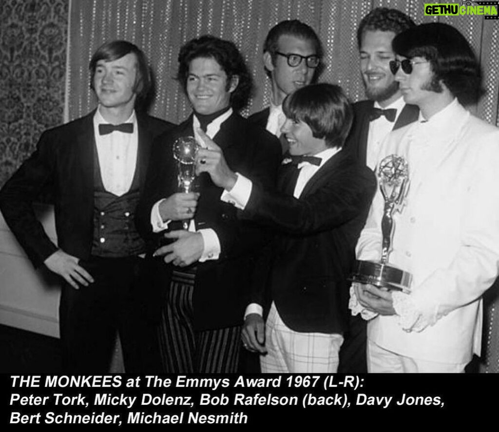 Micky Dolenz Instagram - #OTD Jun4,1967 The #Monkees win The Emmy Award for "Best Comedy Series" Holding the Emmy's are Micky Dolenz on left and Michael Nesmith on right #themonkees #theemmys #mickydolenz #michaelnesmith #petertork #davyjones #onthisdate