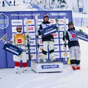 Mikaël Kingsbury Instagram - 2nd today in Sweden🇸🇪 Congrats to @nickpage.ski for your first World Cup win! Happy to share this moment with you and @walterwallberg 🙌🏼 Duals tomorrow LFG💨