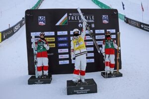 Mikaël Kingsbury Instagram - 100 podiums!!! 
Tough to drop in after a big crash in super final. I hope you’re doing well @mcquinn_george 🙏🏼❤️