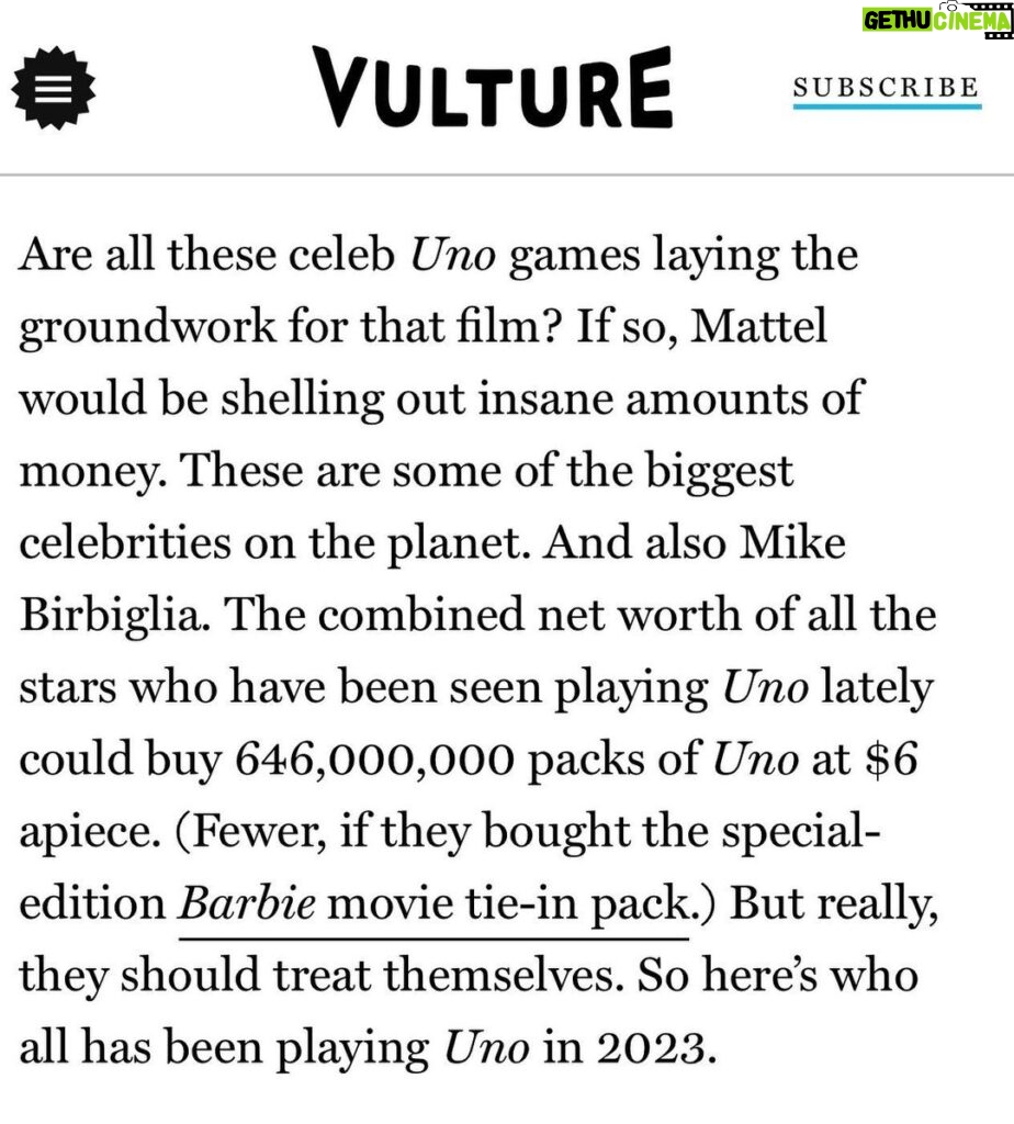 Mike Birbiglia Instagram - I’m suing Vulture.