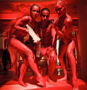 Miles Davis Moody Instagram - That one time I was a red velvet debbbbil for @adriennemaloof for her red velvet vodka launch party - ZING.