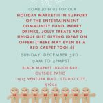Mo Collins Instagram - Gearing up for our Holiday Market! I will have a garden of miniatures, hand painted hoop ornaments, and limited edition prints available. Info in pic #3!! To help benefit the multitude of people affected by the strike in our resilient and patient entertainment community. Come do some shopping!! ❤️ @mocollinsart #holidaymarket #blackmarketliquorbar #entertainmentcommunityfund #artists #artisan #holiday