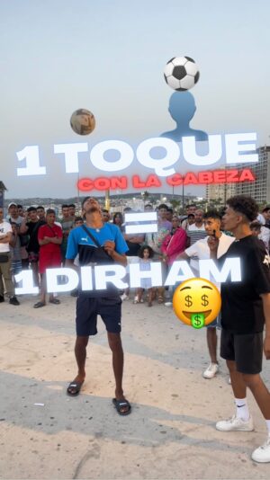 Mohammed El Amine El Khayari Instagram - 1 TOQUE CON LA CABEZA = 1 DÍRHAM 🤑🤠 cuantos te llevarías tú? #challenge #reto #mohafs #tanger #freestyle #morocco #🇲🇦