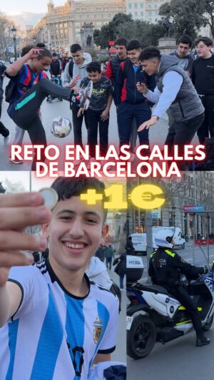 Mohammed El Amine El Khayari Instagram - 1 VUELTA AL MUNDO = 1€ 🤑⚽️🔁 cuánto dinero te llevarías tú? 😂👀 y como siempre los compis 👮‍♂️ nos vienen a cerrar el chiringuito haha #freestyle #barcelona #challenge #reto #mohafs