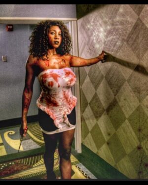 Monique Dupree Instagram - It’s #halloweenmonth 
Will you come and play with me???
Photo by @latterdaystt 
#screamqueen #horror #bloody #moniquedupree