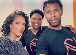 Monique Gabriela Curnen Instagram - Me & my Dream Team!🌟🌟Deep gratitude to @deney_adam & @stacceyann for their artistry, excellence & love of life. We had so much fun getting into some cuteness #team #familia #gang #blackexcellence #supreme #glam #glammakeup #curlyhair #joy