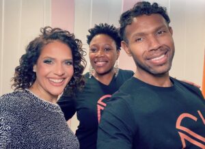 Monique Gabriela Curnen Instagram - Me & my Dream Team!🌟🌟Deep gratitude to @deney_adam & @stacceyann for their artistry, excellence & love of life. We had so much fun getting into some cuteness #team #familia #gang #blackexcellence #supreme #glam #glammakeup #curlyhair #joy