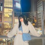 Murase Sae Instagram - #dailylook よるしぶ🌃😎 ぽかぽか(: 好評で嬉しいセットアップです♪ 重め前髪ひさびさー！ バッグは梅田ESTで先行発売中ね🩵🪽 ハートのコインケースをどうしても作りたかった(: BLACK/WHITE/BLUE Bag▶︎1/26 @andgeebee_official
