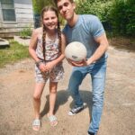 Myles Erlick Instagram - My lunchtime volleyball sidekick!! Thanks for giving me some tips and tricks Karrah!! Just to give some context, Karrah here is one hell of a volleyball player, she can and would beat any grown man’s ass in the game! Haha @robynkcampbell you’ve taught her well🔥🤘🏼 @campbellsouperstar12 your sis here taught me everything I need to know to take you down in a game, so next time I’m in LA I’m coming for you!🏐😝 Fort Worth, Texas