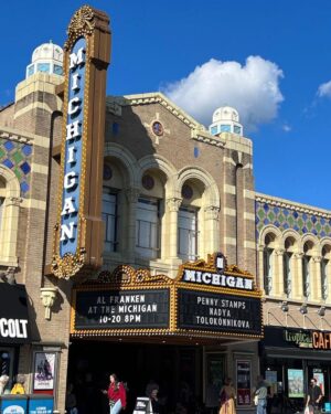 Nadezhda Tolokonnikova Instagram - MICHIGAN 🖤💒 

Pussy Riot came to Michigan Theater right after our release in 2014, and I just went back there last night with a speech and Q&A. Full house both times, 1500 people, thank you for your continuous and overwhelming support. 

Reiterated that Putin is a war criminal and we shall support Ukraine with everything we have.