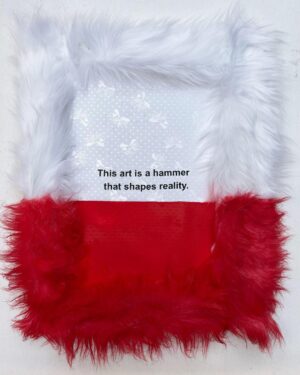 Nadezhda Tolokonnikova Instagram - This art is a hammer that shapes reality. 2023, series of 23 works.

“Humor was another of the soul’s weapons in the fight for self-preservation. It is well known that humor can afford an aloofness and an ability to rise above any situation, even if only for a few seconds” - Viktor Frankl, Man’s search for meaning.

I incorporate needles and sewing machine parts - they represent my experiences of forced labor
in the camp. During that time, I would have dreams of receiving new sets of needles and machine parts, only to wake up to the harsh reality of continuing to sew on old, unsafe equipment. I endured injuries and excruciating pain while sewing, including a traumatic incident where a needle penetrated my finger and caused profuse bleeding, yet I was compelled to persist without proper medical care. The use of red splashes in my artwork represents the blood that stained my worktable at the factory.

I incorporate teddy bears into my work, penetrating them with needles and presenting them as worn and dirty. The teddy bears encapsulate the innocence and vulnerability I once possessed, now marred and broken by the oppressive forces at play.