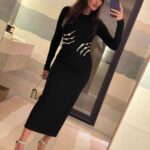 Nadine Njeim Instagram - A minute in Dubai for @aminamuaddiofficial private dinner with @ounass celebrating her first pop up 🥳 styled by @cedrichaddad Make up by NADINE Hair by @victorkeyrouz Wearing Amina Muaddi heels 👠 #nadinenassibnjeim