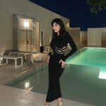 Nadine Njeim Instagram - A minute in Dubai for @aminamuaddiofficial private dinner with @ounass celebrating her first pop up 🥳 styled by @cedrichaddad Make up by NADINE Hair by @victorkeyrouz Wearing Amina Muaddi heels 👠 #nadinenassibnjeim