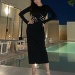 Nadine Njeim Instagram - A minute in Dubai for @aminamuaddiofficial private dinner with @ounass celebrating her first pop up 🥳 styled by @cedrichaddad Make up by NADINE Hair by @victorkeyrouz Wearing Amina Muaddi heels 👠 #nadinenassibnjeim