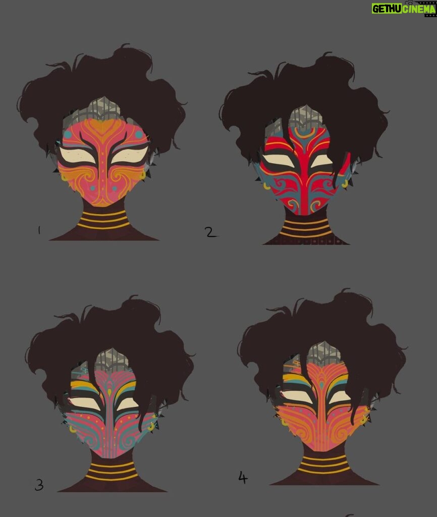 Naveen Selvanathan Instagram - Some mask options for Pavitr, again heavily inspired by the face paintings and ornaments of Theyyam, Yakshagana and Koothu. @spiderversemovie #indianspiderman #pavitrprabhakar