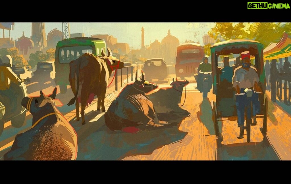 Naveen Selvanathan Instagram - Street cows. Typical scene in India :) . . . #cows #india #sacredcow #incredibleindia #artistsoninstagram #instart #instagood #illustration_daily Los Angeles, California