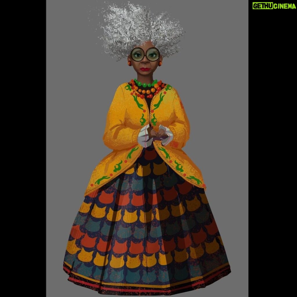 Naveen Selvanathan Instagram - Texture painting of Mama Luna, designed by @jesusalonsoiglesias and @shiyoon83. I painted countless color and pattern ideas for her to make her look eccentric, inspired by fashion icon Iris Apfel. Here are a few options of cat patterns and the version where she was younger. . . #pussinboots #pussinbootsthelastwish #catlover #catlady #crazycatlady #irisapfel