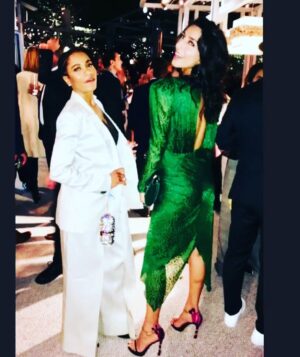 Necar Zadegan Instagram - LA and Emmy parties w/ @seekellymccreary in my @ronnykobo dress, thk u @lisemora ❤️💋💋