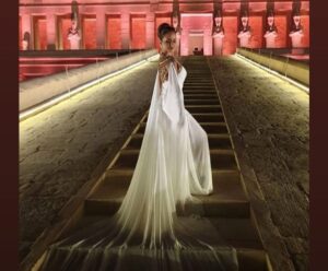 Nelly Karim Instagram - Egyptian and proud , I want to thank everyone who made this great event ❤️ Styled by : @maigalal & @kazzam1963 
Dress custom made by @nourazazzy @nazzazy
Jewellery: the greatest @azzafahmy
Hair : @mounir_jouda 
Makeup : @beautybybanon
