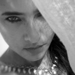 Nelly Karim Instagram - Black and white #photography #actress #nellykarim #sea #elgouna