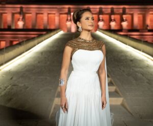 Nelly Karim Instagram - Egyptian and proud , I want to thank everyone who made this great event ❤️ Styled by : @maigalal & @kazzam1963 
Dress custom made by @nourazazzy @nazzazy
Jewellery: the greatest @azzafahmy
Hair : @mounir_jouda 
Makeup : @beautybybanon