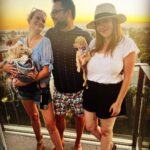 Nicholle Tom Instagram – Loving sunset looks… #HappyBirthdayJosey #iLoveYou @hihoneyjose @carriecarebear @wee.lil.eloise #day206 #365daysofchesty
