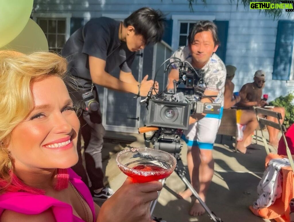 Nicholle Tom Instagram - Killer time working with all these whimsical feline’s & fella’s. An absolute pleasure! Can’t wait to see the magical, manic, madness, manifest on the big screen! #CultClassic #WhatTheCatSawStaysWhatTheCatSaw #Margaritas #RasberryPuree #PoolsideMargs #ThatsAWrap #AileenWurnos #SerialKillerParty #AlliterationLover