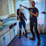 Nick Groff Instagram - When skeletor tries to grab my woman at a haunted location! SWIPE TO WITNESS SKELETON PUNCH-OUT! @tessagroff_