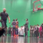 Nicole Kornet Instagram - Playing basketball like a snake is not as sexy as the big screen portrays. Myself in a mocap suit is here to prove it. #WhiteMamba Warner Bros. Studios