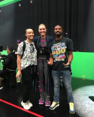 Nicole Kornet Instagram - I always envisioned meeting Michael B. Jordan in a skin tight space suit with dots on my face sporting a slicked back bun.