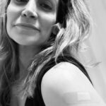 Nicole da Silva Instagram - Vaxxed To the Max 💪🏼💉😎 This is for the healthcare and frontline workers, my nearest and dearest and the vulnerable in our communities • Thanks, Science • Looking forward to the 5G kicking in📡 Image Description: A black and white photo shows a woman with a bandaid on her upper arm. Gadigal Country