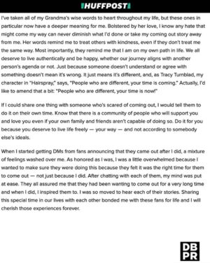 Nikki Blonsky Instagram - Thank you @huffpost for giving me this platform to share my journey and experience as a gay woman with the world. I hope my words can inspire you to live your truth whatever it may be and know you will always have support and love from myself and the community!