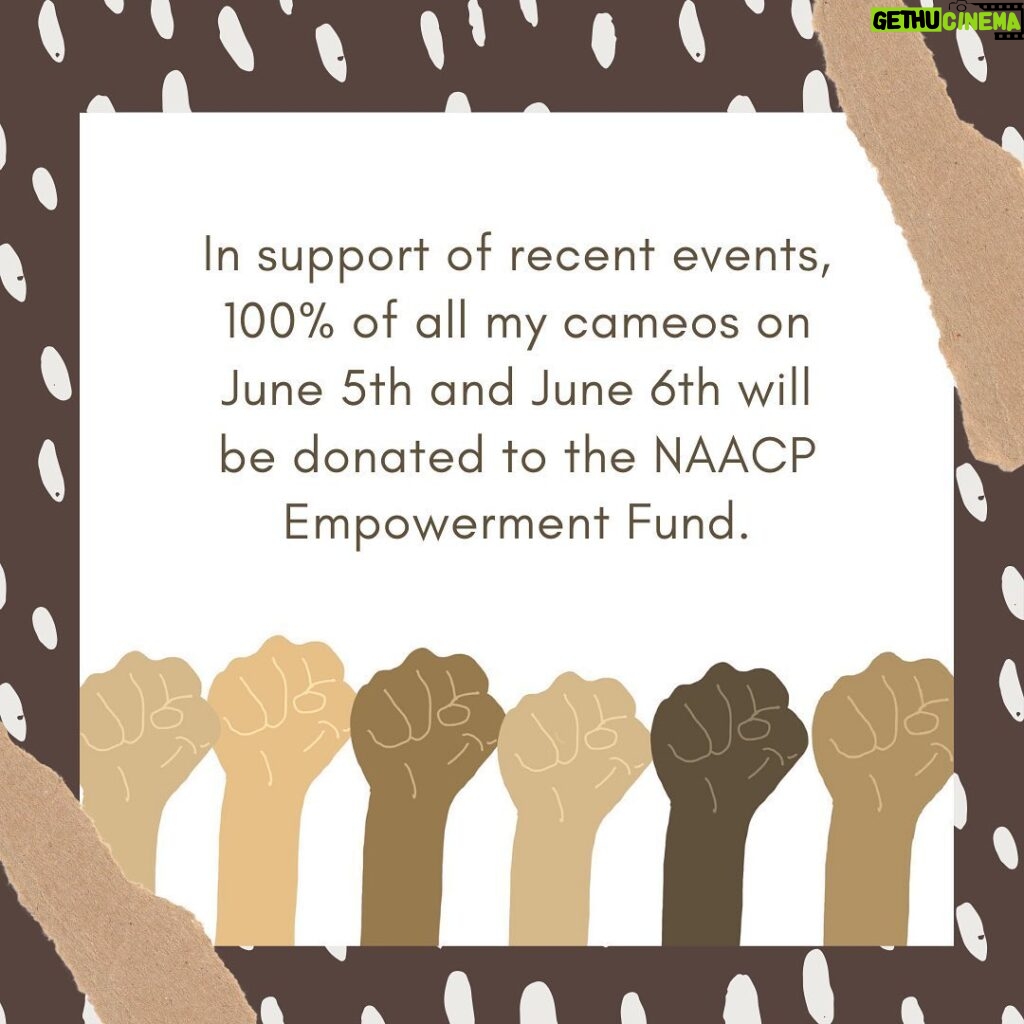 Nikki Blonsky Instagram - We listened and learned and now we act. 100% of all proceeds from all my Cameos booked today and tomorrow will be donated to the @naacp Empowerment Fund. Thank you @cameo for also donating all of your proceeds as well. We are done sitting by and allowing injustices to happen. We must do better!