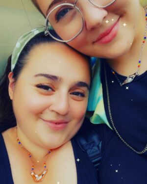Nikki Blonsky Instagram - I just wanted to take a moment and properly introduce you to @theyleyjo the person who makes my heart sing and the one who makes me the happiest gal on the planet! I love  everything about Hailey but one of my absolute favorite parts about being Hailey’s girlfriend is I get to be around their stunningly creative mind everyday! If you scroll through all the photos in this post you will see Hailey’s handmade PRIDE collection! We’ve been wearing them to pride events I’ve been making appearances at and I am obsessed with it! Not just because these beautiful pieces are made by my girlfriend but because they are made with such love and care. I watch their passion for the pieces they create and it truly inspires me. To see the whole collection and other pieces you can go to Hailey’s Instagram @haileyshandmadeemporium and it will take you directly to their Etsy shop! I love you babe and am so proud of you! Sending you all love this Pride season! 🫶🌈