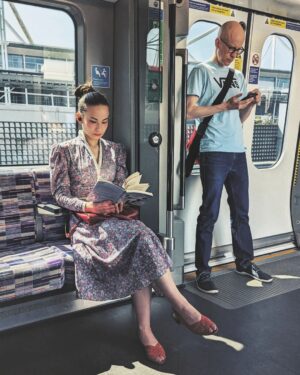 Nima Akbarpour Instagram - Sunshine, Pages, and Tranquil Rails: Where words dance in golden beams.

#reading #book #bookworm #sun #sunshine #elizabethline