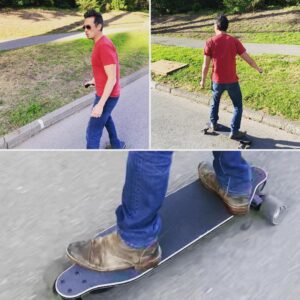 Nobi Nakanishi Instagram - Thanks @claputka for my first ride on an electric skateboard! Also, thanks for making sure it was on the lowest speed setting 😂