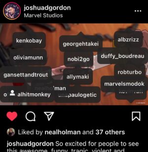 Nobi Nakanishi Instagram - Can’t recall the last time I was tagged with so many talented people at once. Honored and humbled. @joshuadgordon @officialhitmonkey #hitmonkey #marvel #hulu