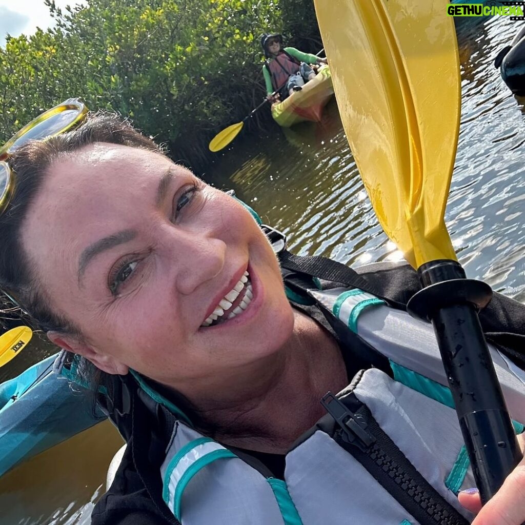 Norah Casey Instagram - Kayaking at #indiancreek … two hours in the midday sun was a bit of a a challenge for the #type1diabetes …. a little #hypoglycemia when we stopped to view the pelicans - might have been a stretch but so much fun and a great upper arm workout… so glad I did it #mangroveswamp #birdisland …. Such a big beautiful planet and the only was to experience it is to be there #christmasseemssofaraway @visitnewsmyrnabeach #illdefinitelybeback #imightneverleave 😘 Intercoastal Waterways