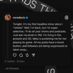 Nore Davis Instagram - Social Media Slavery is a choice. Thank you to all my Earth, Air, Water & Fire signs for pulling up! It was a night to remember, and thank you for giving me a space in your heart to share my story. I felt safe and loved. I have been writing and re-writing my solo show for about a year and a half now, and It feels good to perform a sample of it and see how it lands. We landed that mf’er together. Gang gang! Thank you @djace333 @hollabackkat and @friendsandloversbk for the home court advantage! It’s good to be back, but in the way I see myself fit. Feels just right. Catch this light y’all. Next ELEMENT. 2/24. @unionhallny link in bio. #noredavis #offbroadway #standup #love Brooklyn, New York