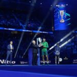 Novak Djokovic Instagram - What a sight 🏆🎉 @djokernole . #tennis #tennistv #djokovic #novakdjokovic #champion #nittoatpfinals Turin, Italy